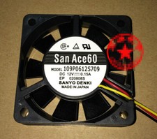1pcs Sanyo 109P0612S709 6015 12V 6CM 3-Wire Dual Ball Fan
