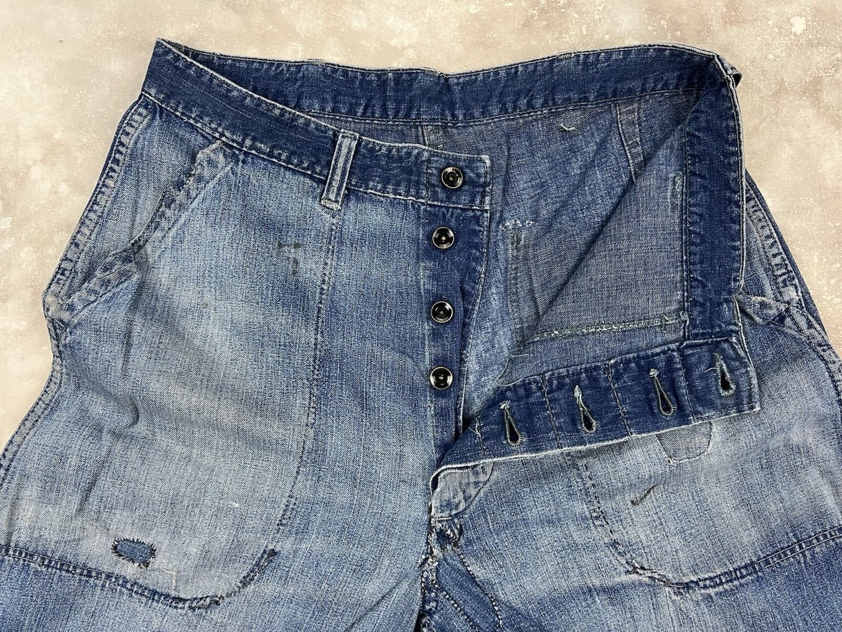 Rare 40s EARLY wwii NAVY DENIM PANTS DUNGAREES Military Rare 40s EARLY wwii NAVY DENIM PANTS DUNGAREES Military