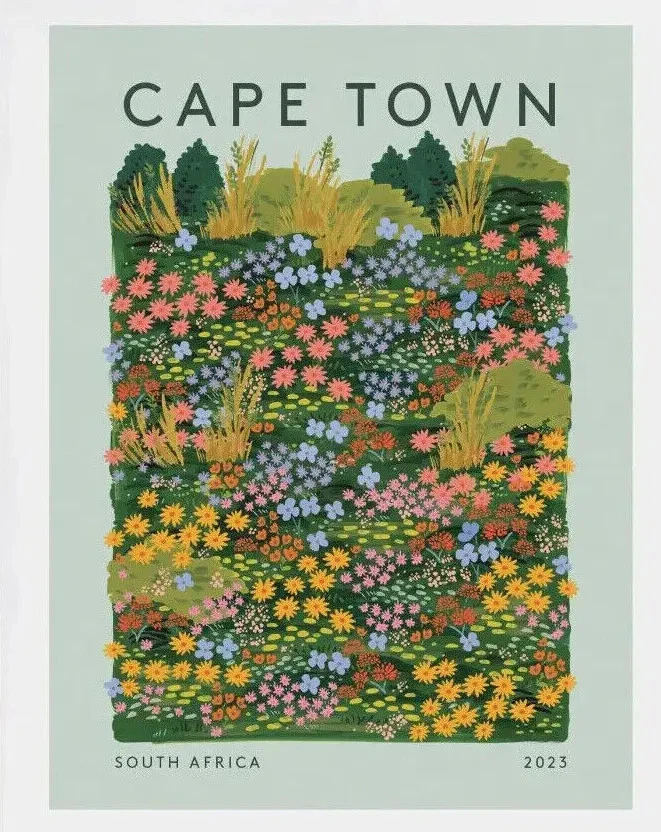 Impresión artística de RIFLE PAPER CO. - Cartel de exposición de flores de Ciudad del Cabo Sudáfrica 11 x 13,5" Foto 2 de 2