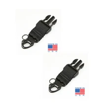 2 PC Tactical Molle Shackle Upgrade Kit Steel Rifle Sling Spring Snap Hook-BLK