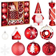 Weihnachtskugeln Set 64 Christbaumkugeln Donu...