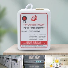 3000W Power Transformer Step Up Voltage Converter Adapter 110-120V to 220-240V