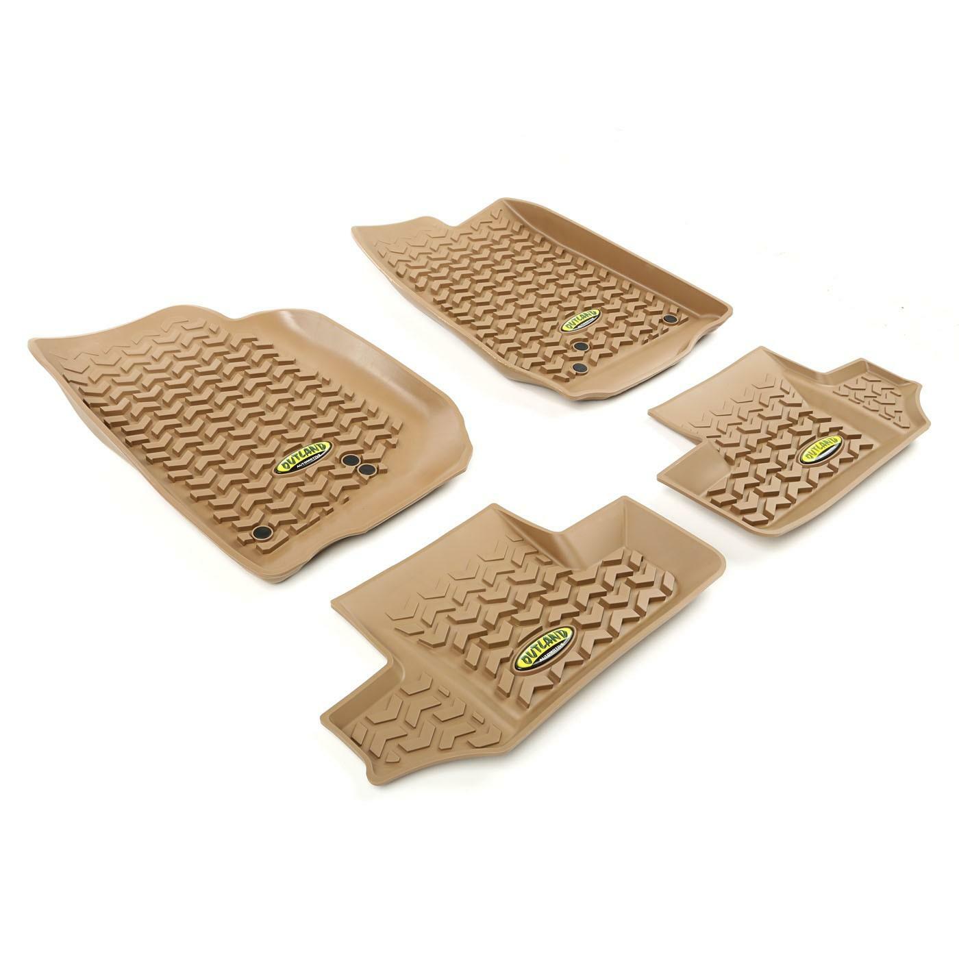 Tapis de sol All Terrain Jeep Wrangler JK beige | Protection 4x4 2 portes 2007-2018