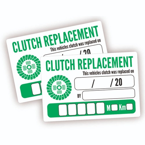Clutch Replacement Stickers x 10 - 76mm x 51mm - Service - MOT - Picture 1 of 3