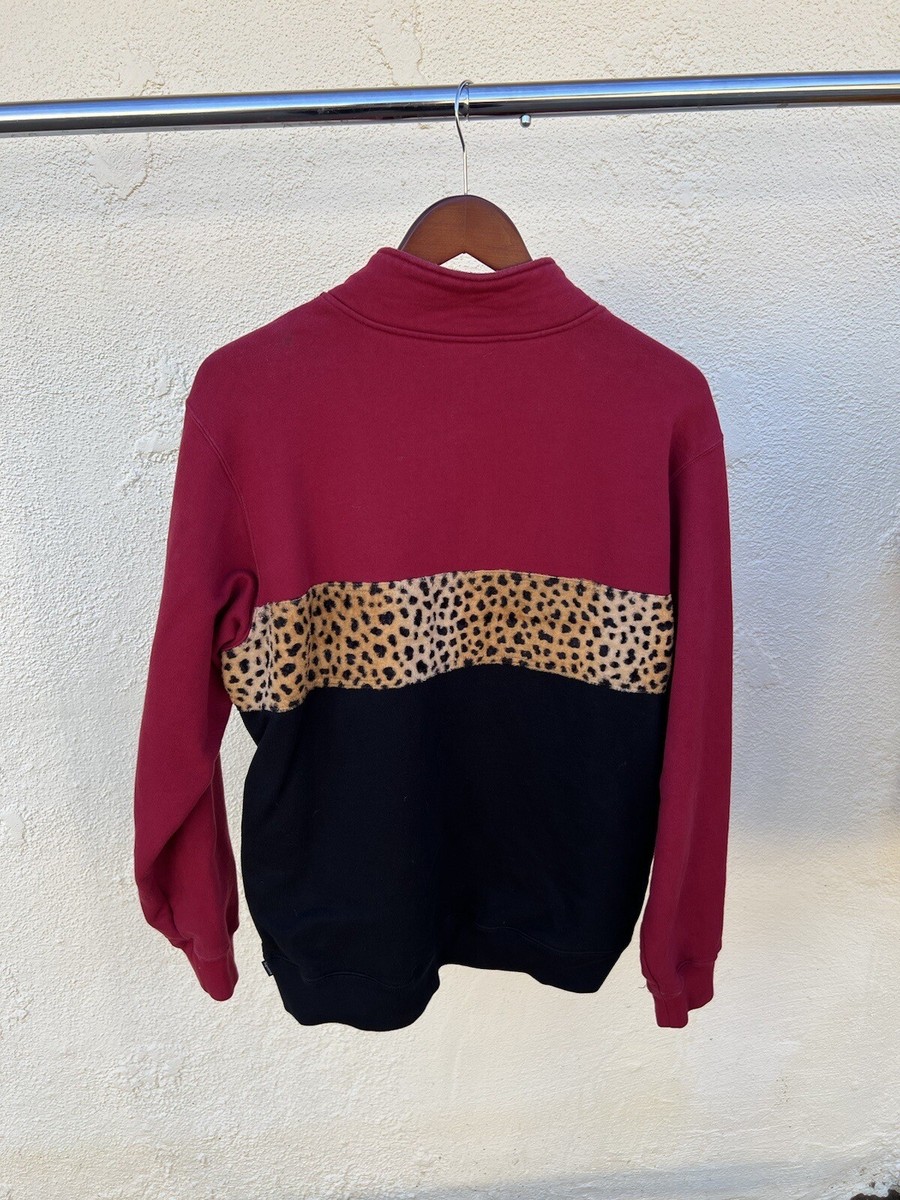 トップス Supreme Leopard Panel Zip Sweatshirt Supreme Leopard Panel Half Zip Sweatshirt (FW18) - $158