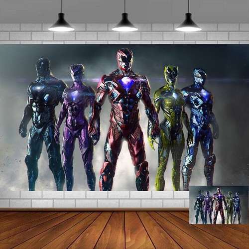 Power Rangers Suministros de Fiesta Decoración de Cumpleaños Telón de Fondo Banner para Niños 5x3 pies - Imagen 3 de 10