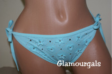 New Victoria's Secret String Aqua Bikini Bottom Sz L Large