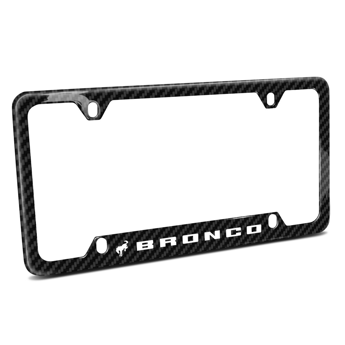 Ford Focus ST 3D Logo License Plate - Black Carbon Fiber Stainless Steel, 12x6 Inch