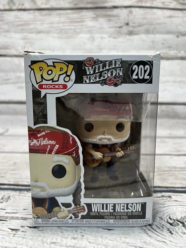 Willie Nelson 202 Funko Pop Rocks Red Bandana Vinyl Figure New Damaged Box