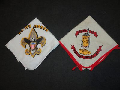 2 BSA Scarf Neckerchief  TROOP 83  PALATINE BRIDGE, N.Y.   &   ON MY HONOR    B1