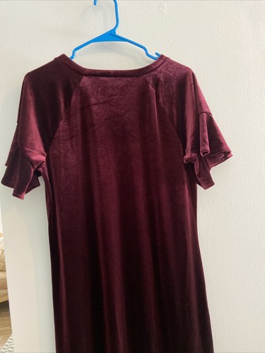 Worthington Women's Dress Size L Purple Velour, Short Sleeves, NWT - Picture 8 of 9