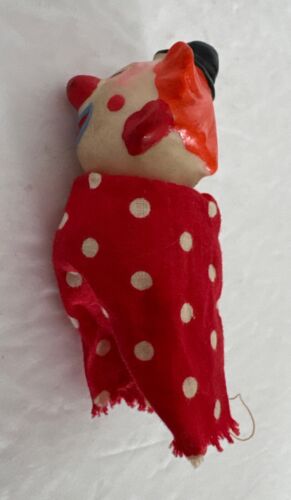 Finger Puppet Clown Rubber 1960’s Vintage Rare Blue 4” Tall Hard to Find - Picture 3 of 8