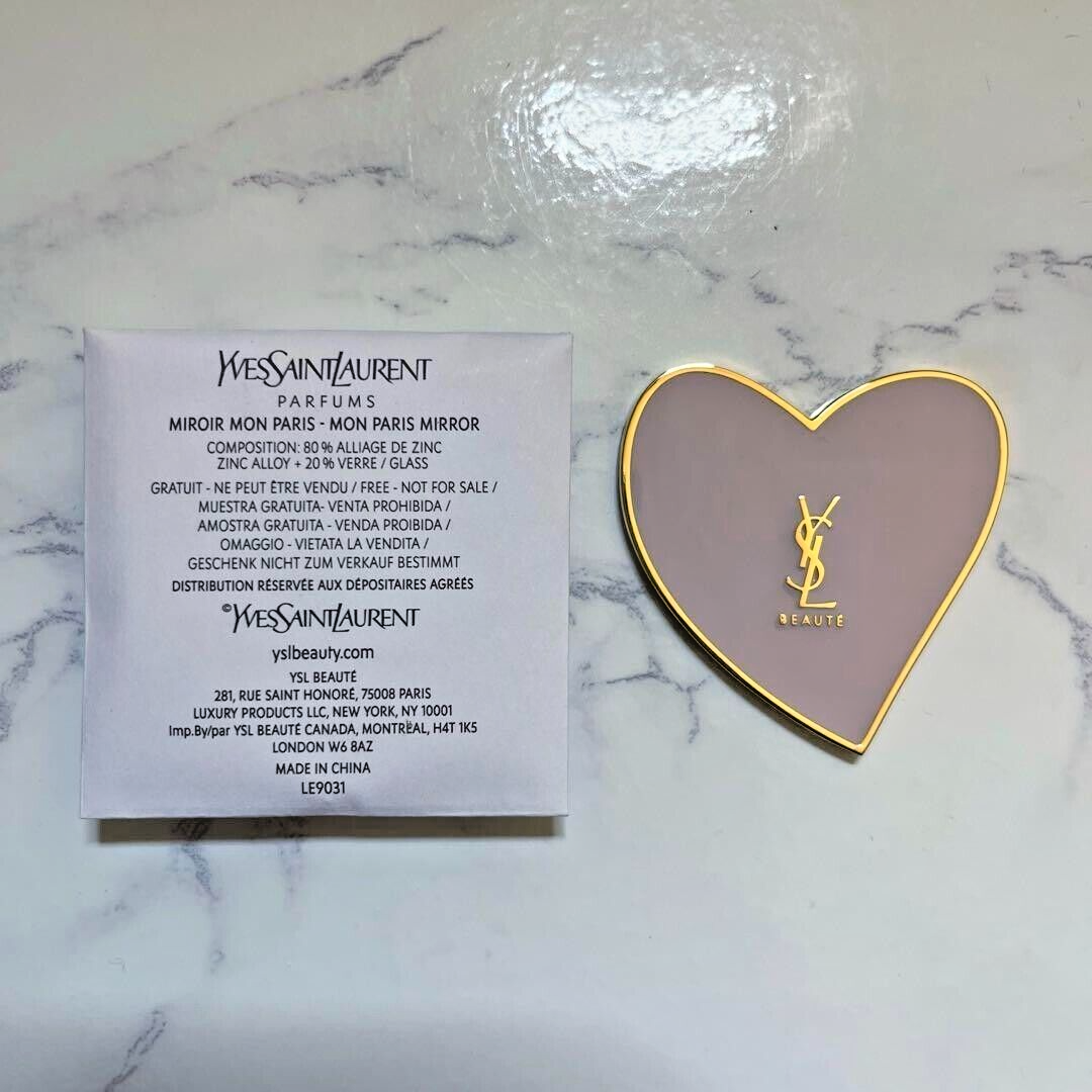 YSL hand mirror heart compact novelty 5 x 5cm YVES SAINT LAURENT