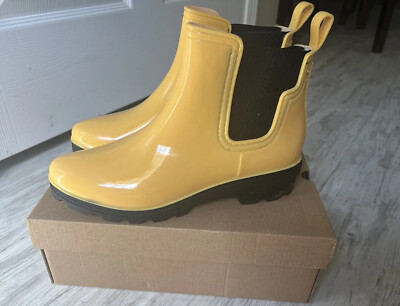 Seven7 Women's Dover Chelsea Style Ankle Rain Boots Yellow Size 10 New In  Box