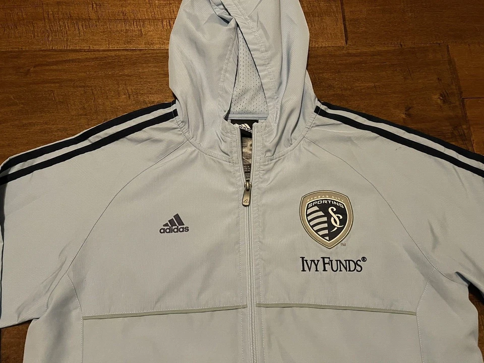 Спортивный Канзас-Сити MLS футбол Adidas с капюшоном ветровка куртка - молодежи XLarge - Изображение 2 из 4