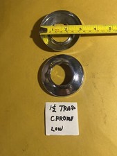 2 Pc 1-1/2 Chrome Trap Low Profile METAL ESCUTCHEON COVER PLATE NOS