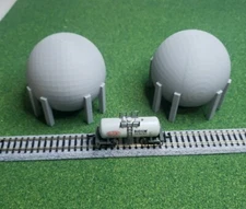 2 High Pressure Natural Gas Propane Tanks - N Scale 1:160 GREY FREE SHIPPING
