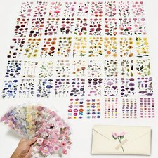 Flower Stickers for Crafts Assorted 895 Pieces, 50 Sheets , Self-Adhesive Fr...
