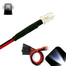 100 x LED Pre wired 12v 5mm Cool Clear White Flashing Blinking Strobe LEDs 9v 6v
