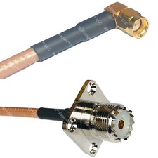 RG400 RP-SMA MALE ANGLE to UHF Female Flange RF Cable FAST-SHIP LOT