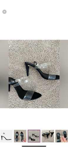 ZARA High Heels Clear Straps Black Sandals size 37 6.5 worn once comfy Shoes - Picture 7 of 16