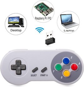 2.4 G Wireless SNES Controller Compatible with Original SNES Super NES, Win IOS