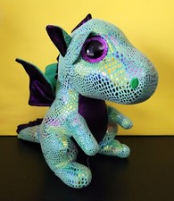 Ty Beanie Boos Cinder the Dragon 9” Green & Purple Plush