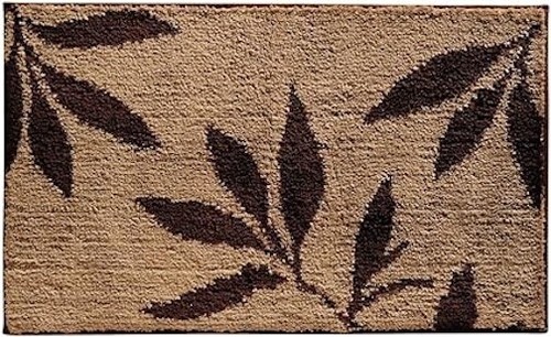 iDesign Leaves Microfiber Non-Slip Bath and Shower Mat - 34" x 21", Brown/Tan - Picture 5 of 5