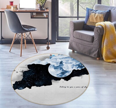 3D Starry Sky Moon ZHUA2827 Game Non Slip Rug Mat Photo Carpet Amy