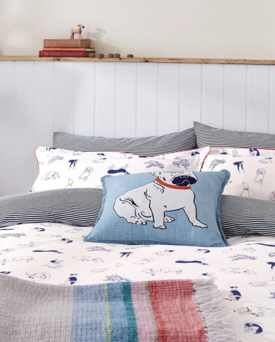 Joules KING Sleeping Dogs 🐶 Duvet Set & 2 Oxford Pillowcases RRP £110