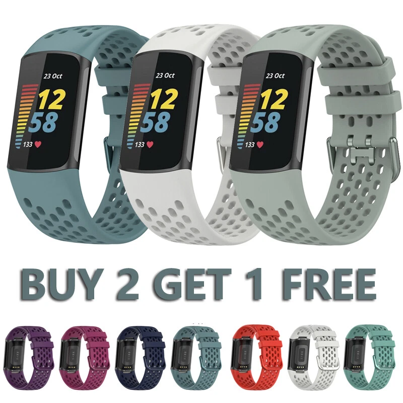 OFF WHITE Cinghia Cinturino Gomma Bracciale Sport Accessori Per Fitbit Carica 5 6 Traspirante