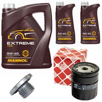MotoröL Set Mannol 5W-40 7 Liter + ÖLfilter + Schraube FüR Opel Frontera B 2.2