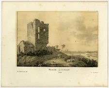 Antique Print-RUIN-RIVER-MAASTRICHT-SLAVANDE-Howen-Madou-de Cloet-1825