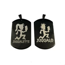 Juggalo Hatchetman Stainless Steel Black Dog Tag Charm Pendant Necklace For Men