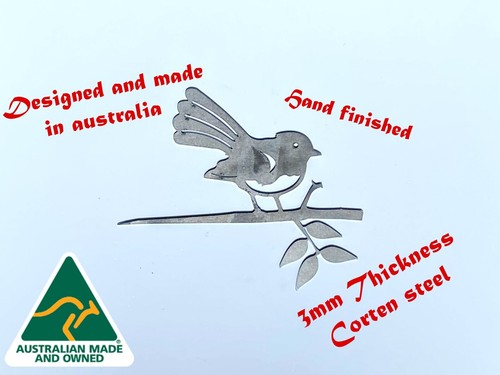 3mm THICK CORTEN STEEL Australian Wren Bird Garden Ornament Sculpture Outdoor - Picture 2 of 4