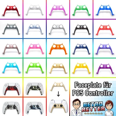 RETRORETTER Ersatz Faceplate PS5 Controller PlayStation 5 Aufsatz Cover Hülle Shell Gehäuse