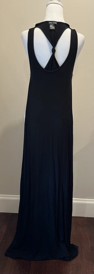 Женское длинное черное гоночное платье с узлом размер A Wet Seal - Изображение 4 из 4