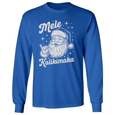 Mele Kalikimaka Hawaii Santa � Funny Christmas Aloha Long Sleeve T-Shirt