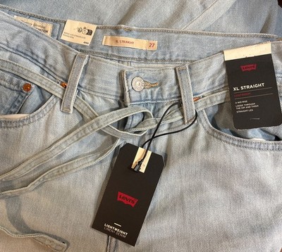 Levis XL Straight Jeans Womens 27x31 Blue Denim Cotton Linen Wide