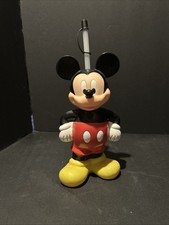 Disney Mickey Mouse Plastic Tumbler with Straw Black Red Yellow 11" Vintage