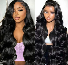 22 Inch Body Wave Human Hair Wig 13x4 HD Lace Front Glueless 180 Density Black