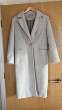 ASOS Light Grey Long Coat Smart Classy Fit Size 8 Excellent Condition