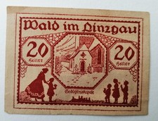 Wald in Pinzgau 20 Heller Notgeldschein Notgeld Gutschein