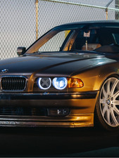 BMW E38 Black Cross Style Headlight Decoration Covers &ndash; 2 Pcs Accessories Mods