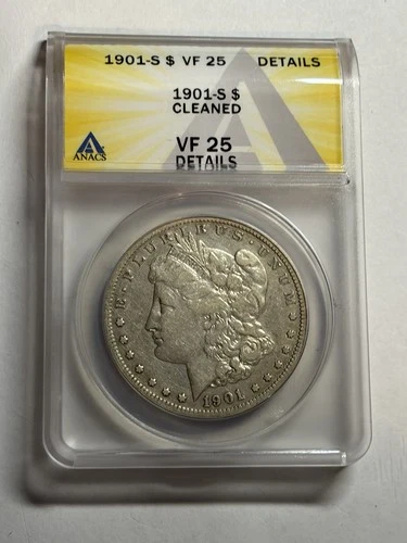 1901-S $1 Morgan Dollar ANACS VF25 Details Better Date