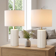 21" Touch Control Ceramic Table Lamps Set of 2 for Bedroom  Living Room