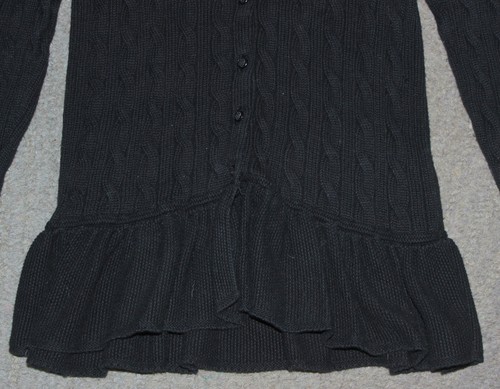 Ralph Lauren Girls Black Peplum Cardigan Sweater - Size L (12-14) - EUC - Picture 3 of 4