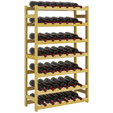 Natural Solid Pine Wood Wine Rack 42 Bottle Large Capacity 102 x 65 x 23 cm