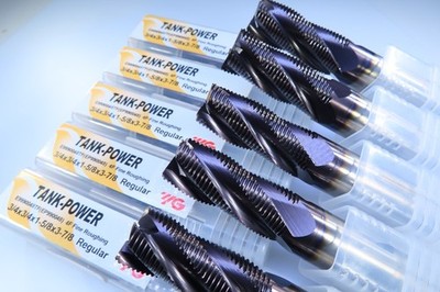 LOT ( 5 PCS ) NEW 3/4'' YG E9990048TF ROUGHING ASP60 COBALT M42 ROUGHER END MILLS