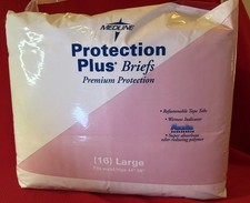 VTG 1997 Medline Protection Plus Adult Briefs 2 Tab Diapers Sz L- 7 Available